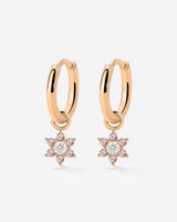 Pink Petal Hoop Set Small Oro Rosa