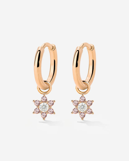 Pink Petal Hoop Set Small Oro Rosa