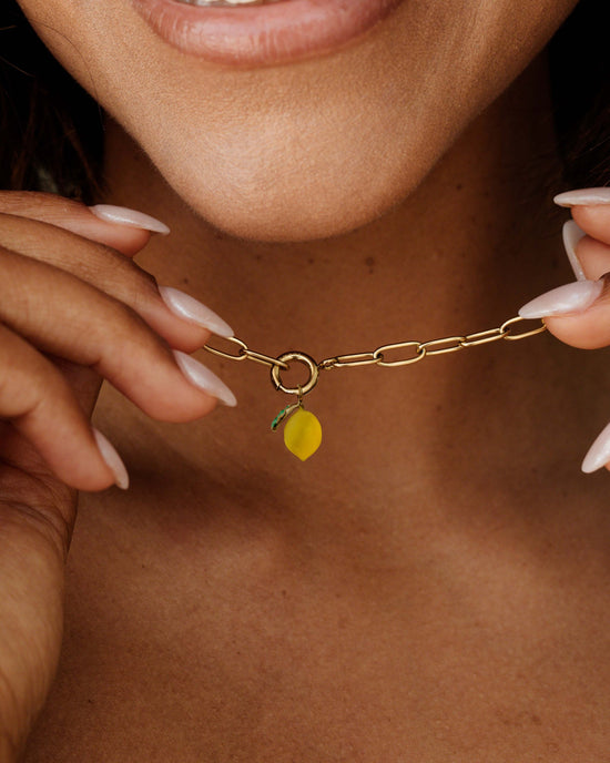 Lemony Oval Links Collana Set Oro