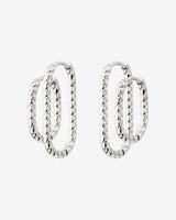 Oval Twisted Hoop Set Argento