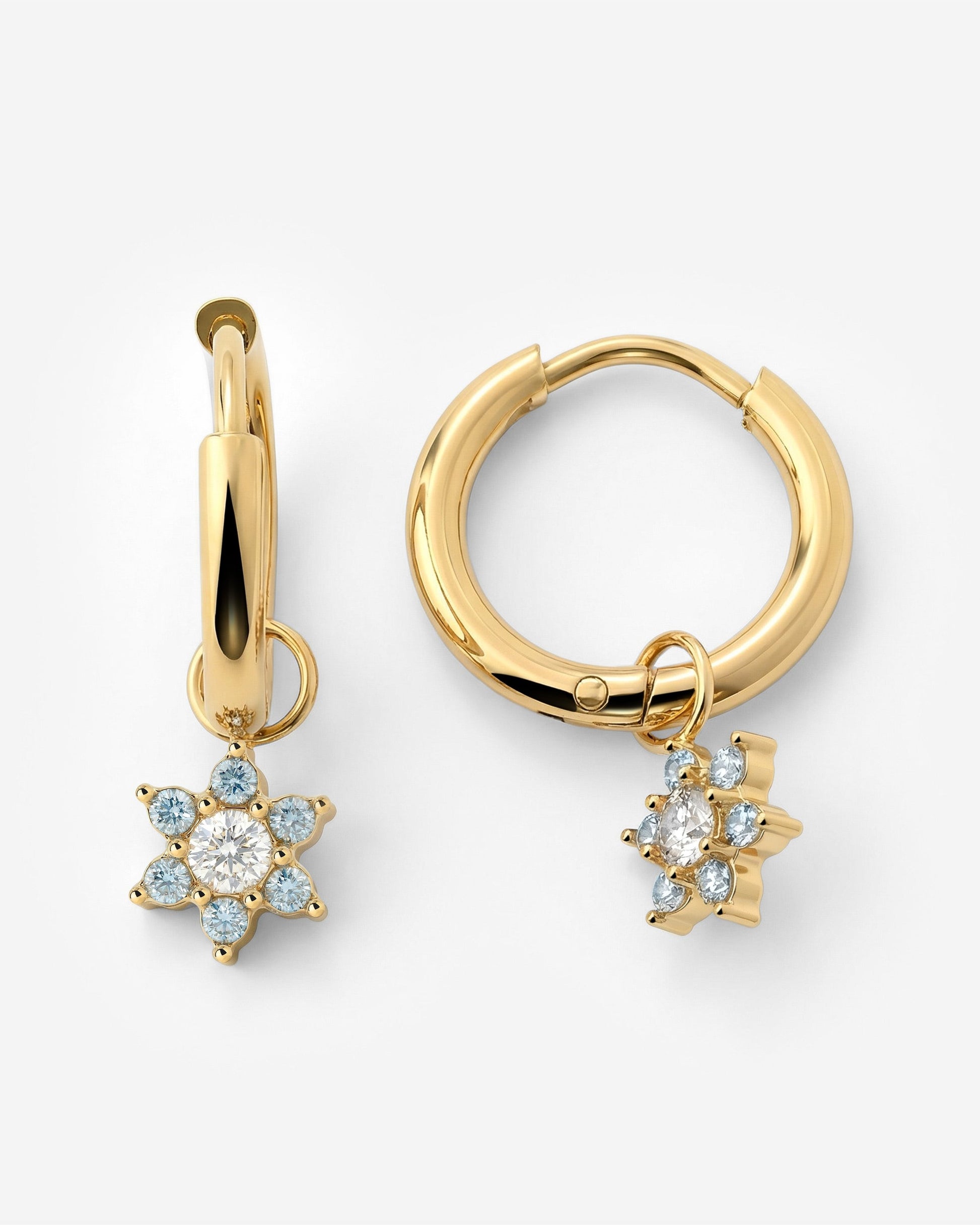 Blue Petal Hoop Set Small Oro