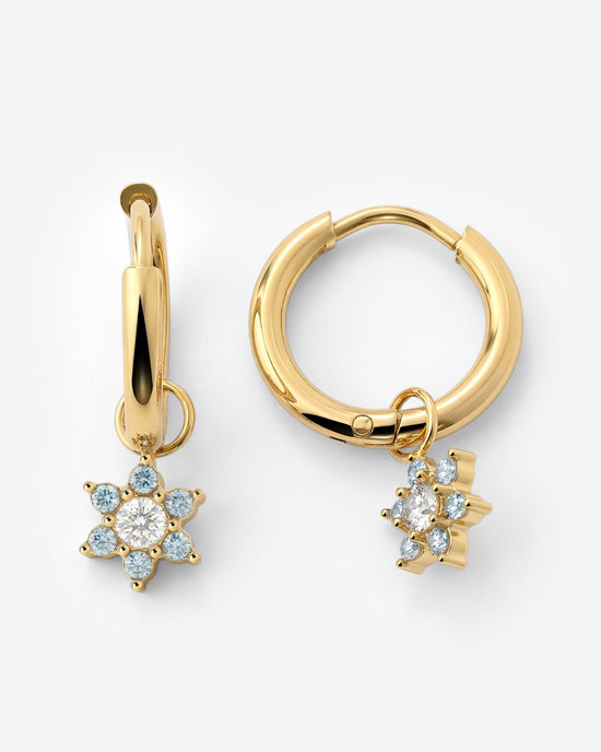Blue Petal Hoop Set Small Oro