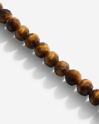 Tiger's Eye Bead Collana Oro