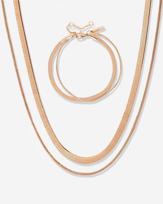Snake Chain Bundle Oro Rosa
