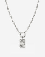 Glowing Heart Singapore Chain Collana Set Argento