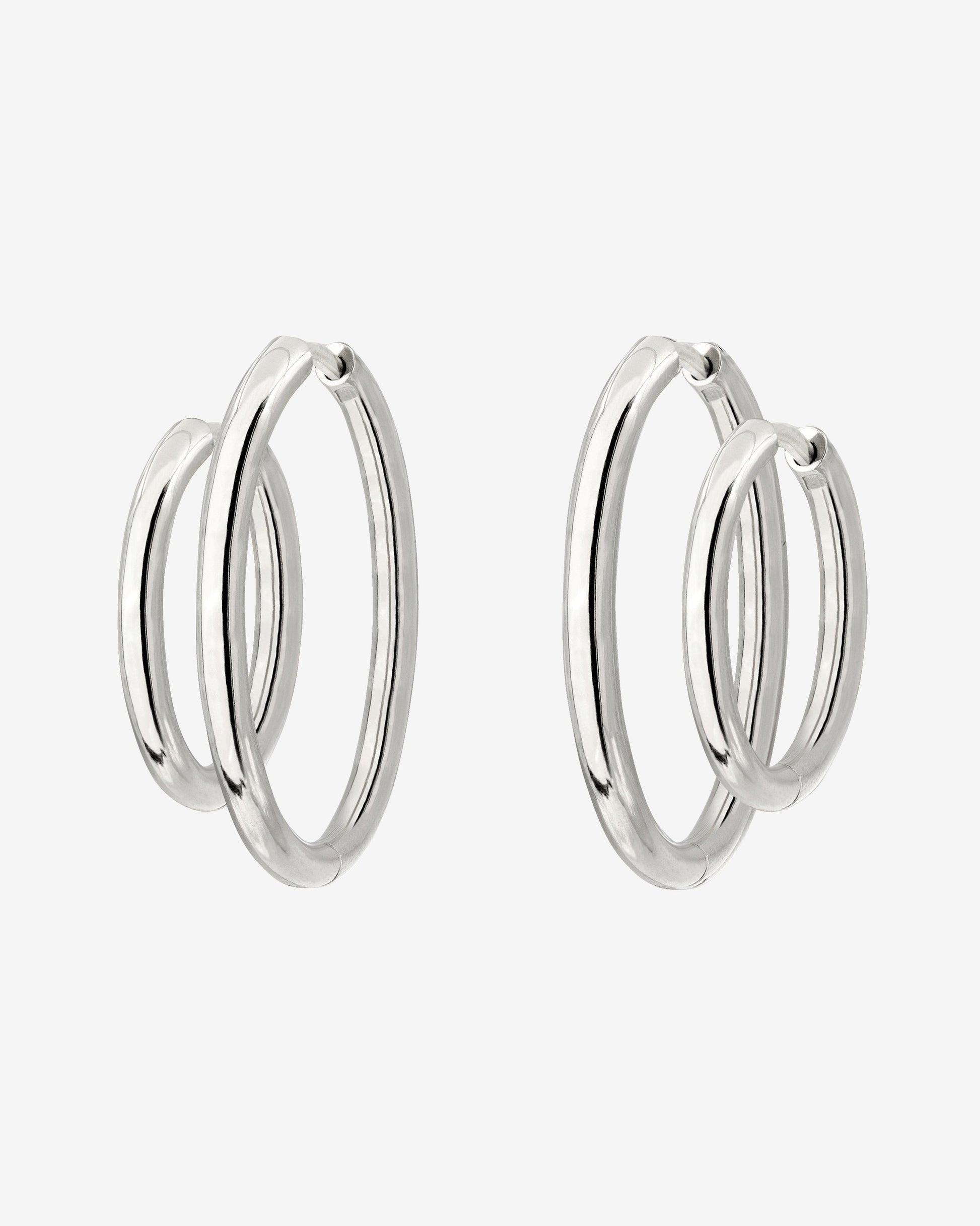 Clean Hoop Set Midi Argento