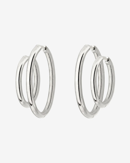 Clean Hoop Set Midi Argento