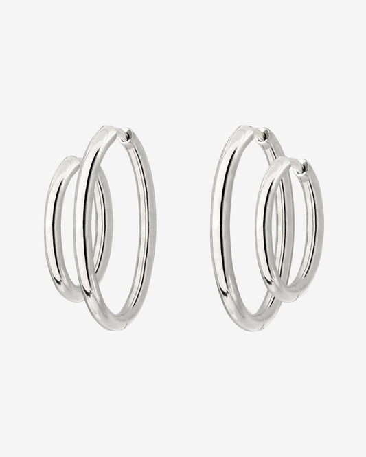 Clean Hoop Set Midi Argento