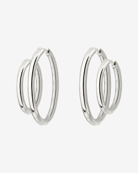 Clean Hoop Set Midi Argento