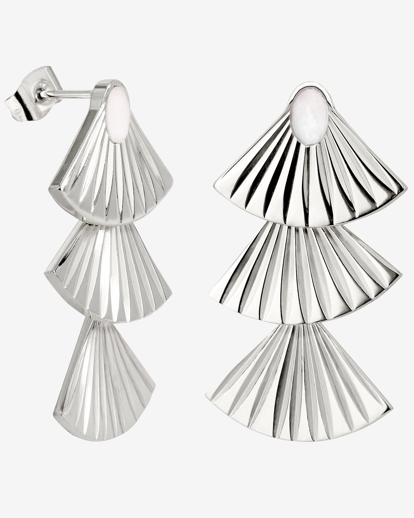Triple Fan Orecchini Argento