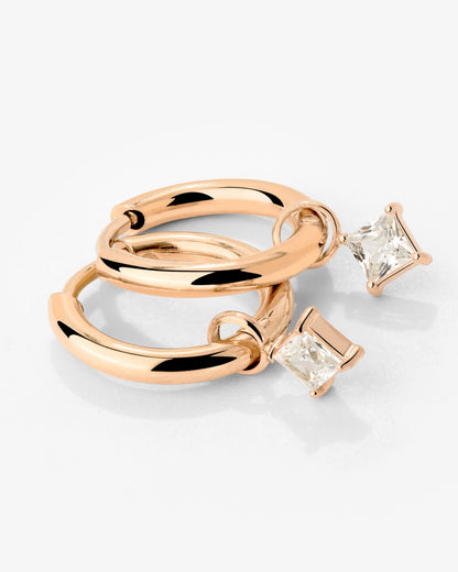 North Star Hoop Set Small Oro Rosa