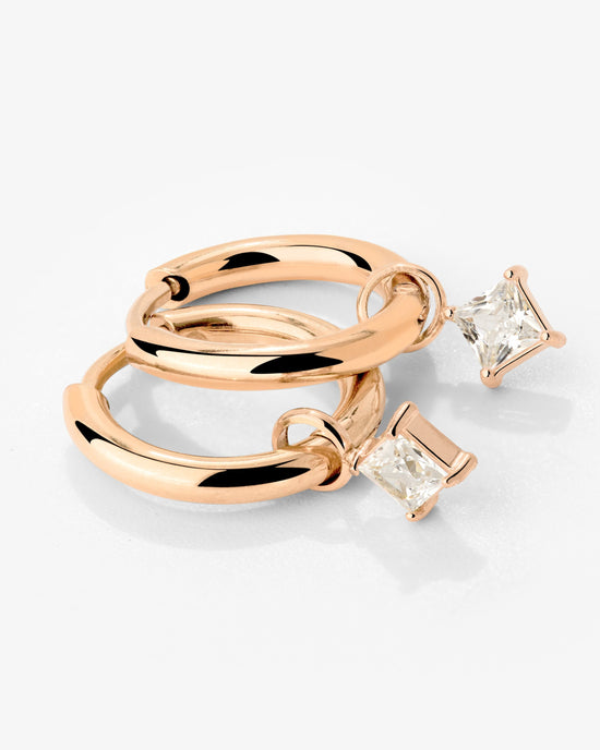 North Star Hoop Set Small Oro Rosa