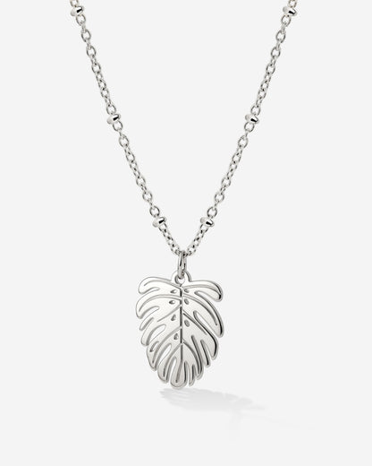 Monstera Leaf Collana Argento