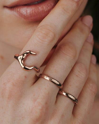 I am strong Anello Oro Rosa