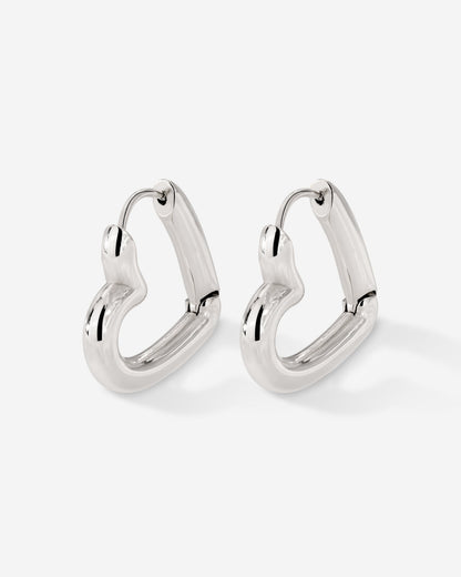Phat Heart Hoops Large Argento