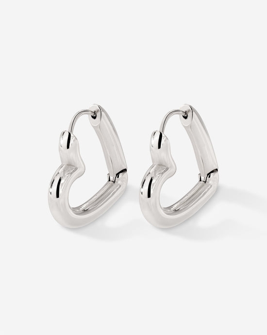 Phat Heart Hoops Large Argento