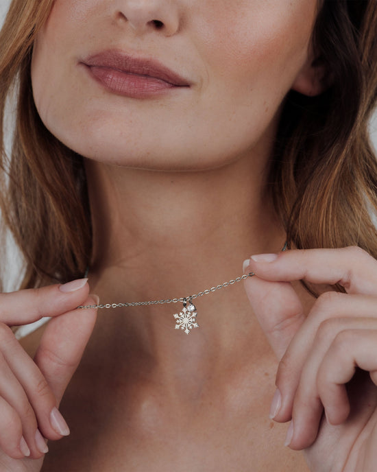 Sparkling Snowflake Collana Argento