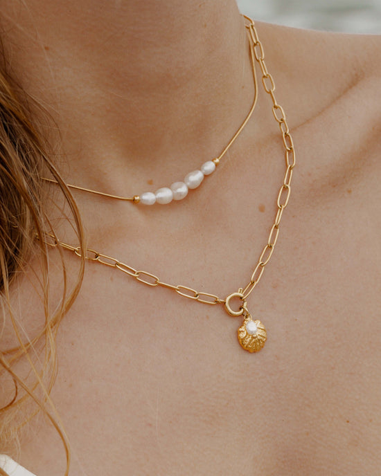 Ocean Lovers Oval Links Collana Set Oro