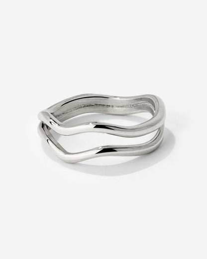 Double Wave Anello Argento
