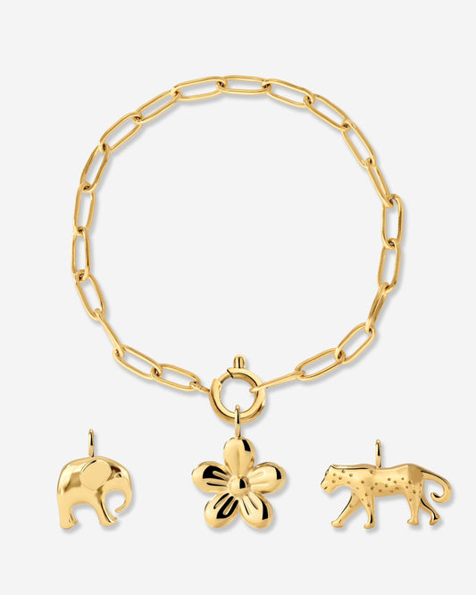 Oval Links Charm Bracciale Set
