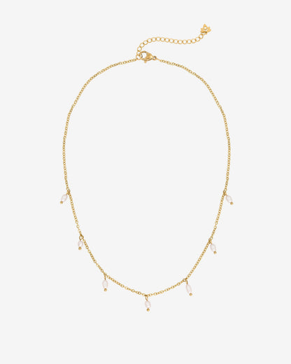Perla Blanco Choker Oro
