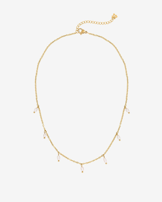 Perla Blanco Choker Oro