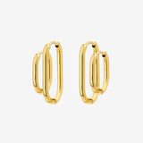 Oval Clean Hoop Set Oro