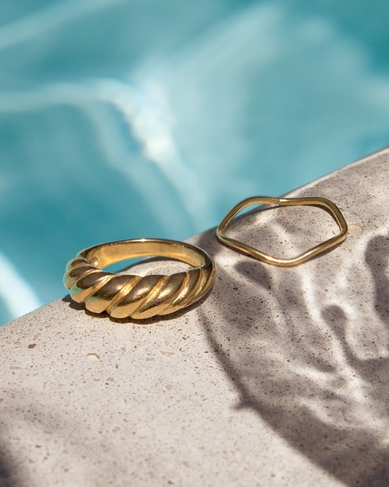 Towel Twist Anello Oro Rosa