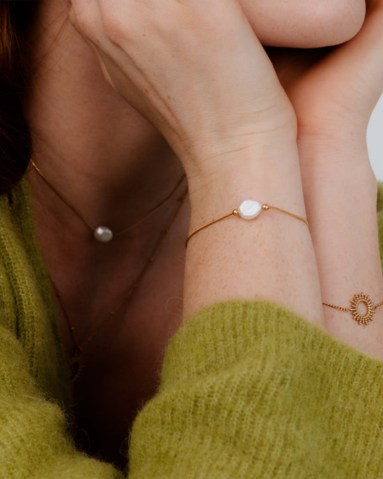 Minimalist Pearl Bracciale Oro Rosa