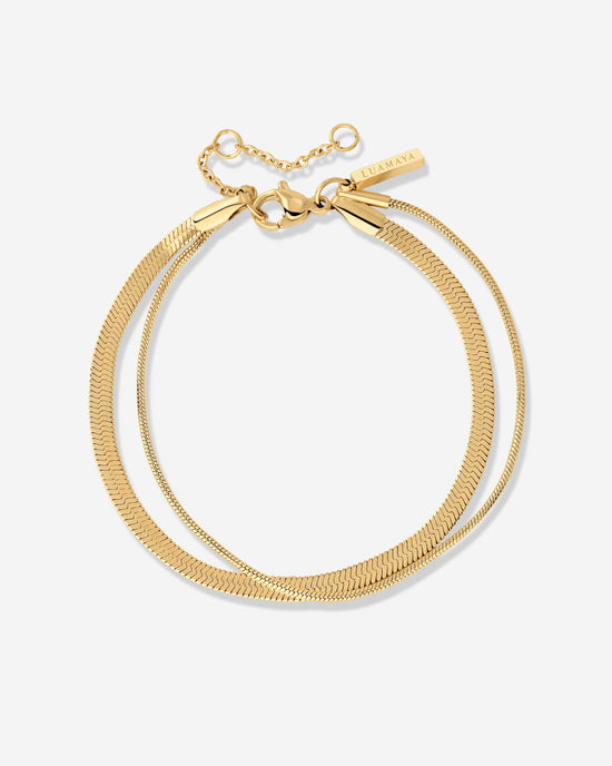 Snake Chain Double Bracelet Oro