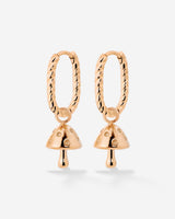 Cute Mushroom Twisted Oval Hoop Set Baby Oro Rosa