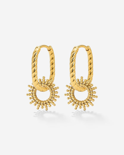 Sunny Oval Twisted Hoop Set Baby Oro