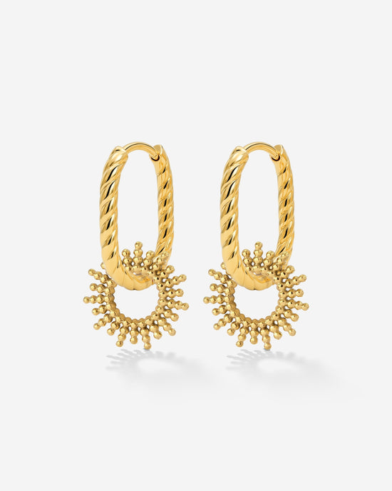 Sunny Oval Twisted Hoop Set Baby Oro