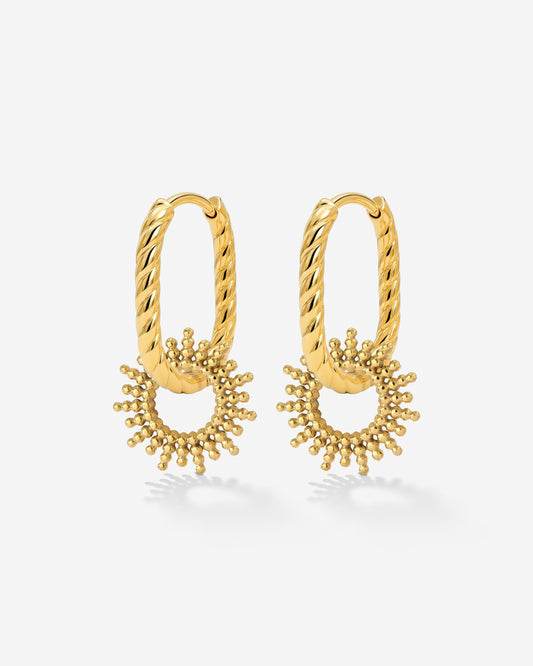 Sunny Oval Twisted Hoop Set Baby Oro