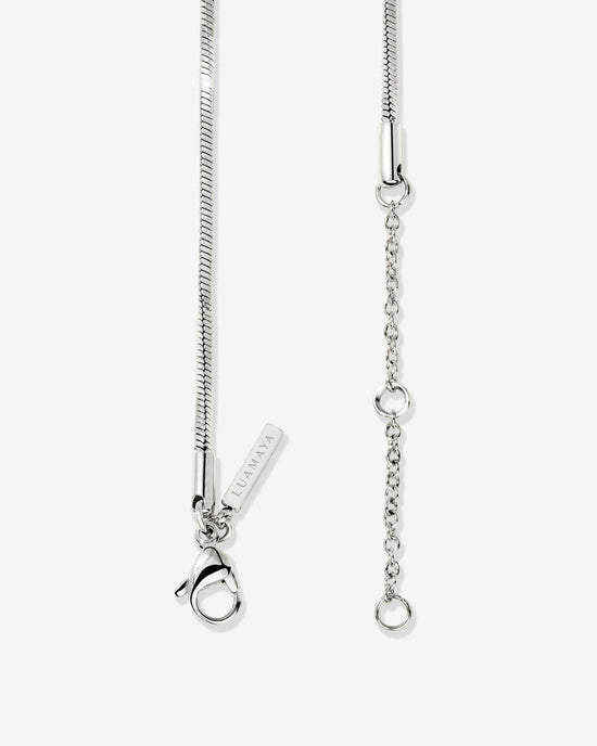 Squared Snake Chain Collana Argento