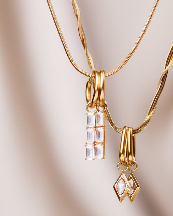 Baguette Bundle Hoop Set Small Oro Rosa