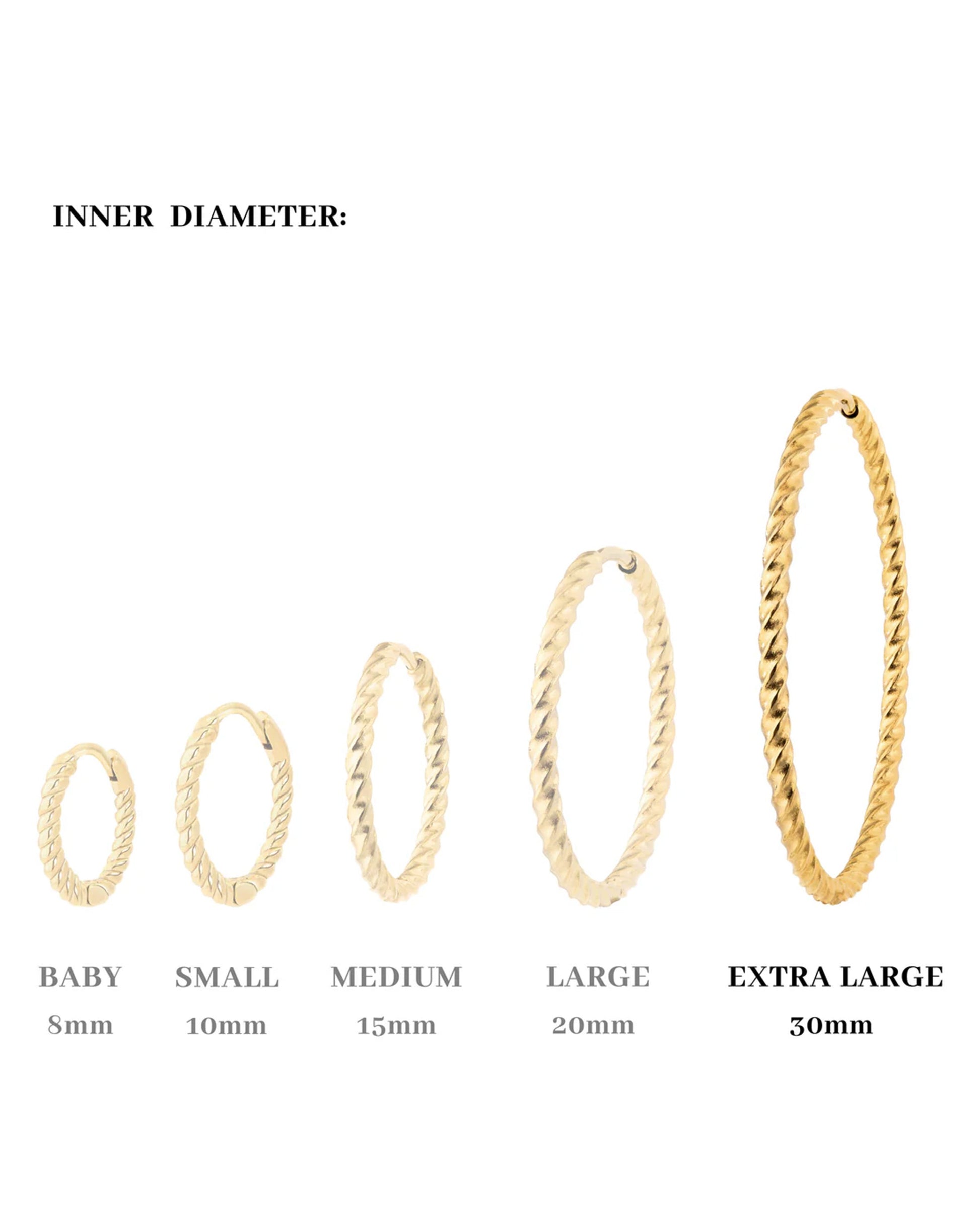 Twisted Hoops Extra Large Oro