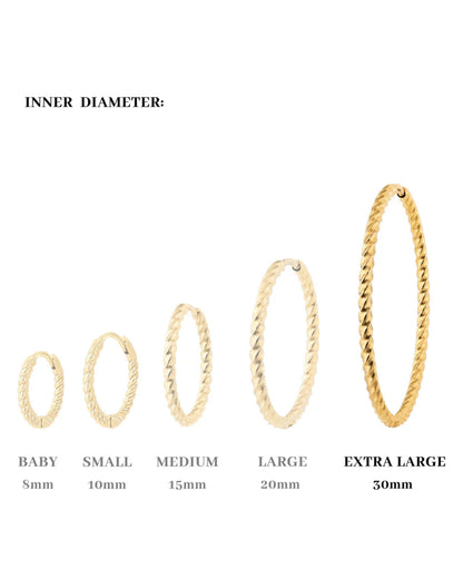 Twisted Hoops Extra Large Oro