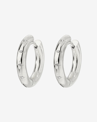 Cute Stargaze Hoops Medium Argento