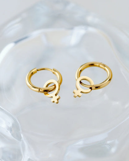 Female Icon Hoop Set Small Oro Rosa