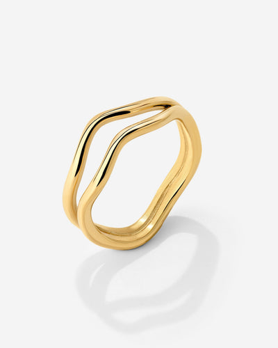 Double Wave Anello Oro
