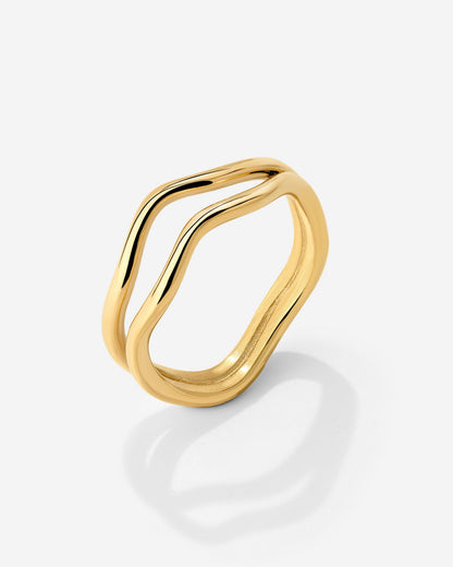 Double Wave Anello Oro