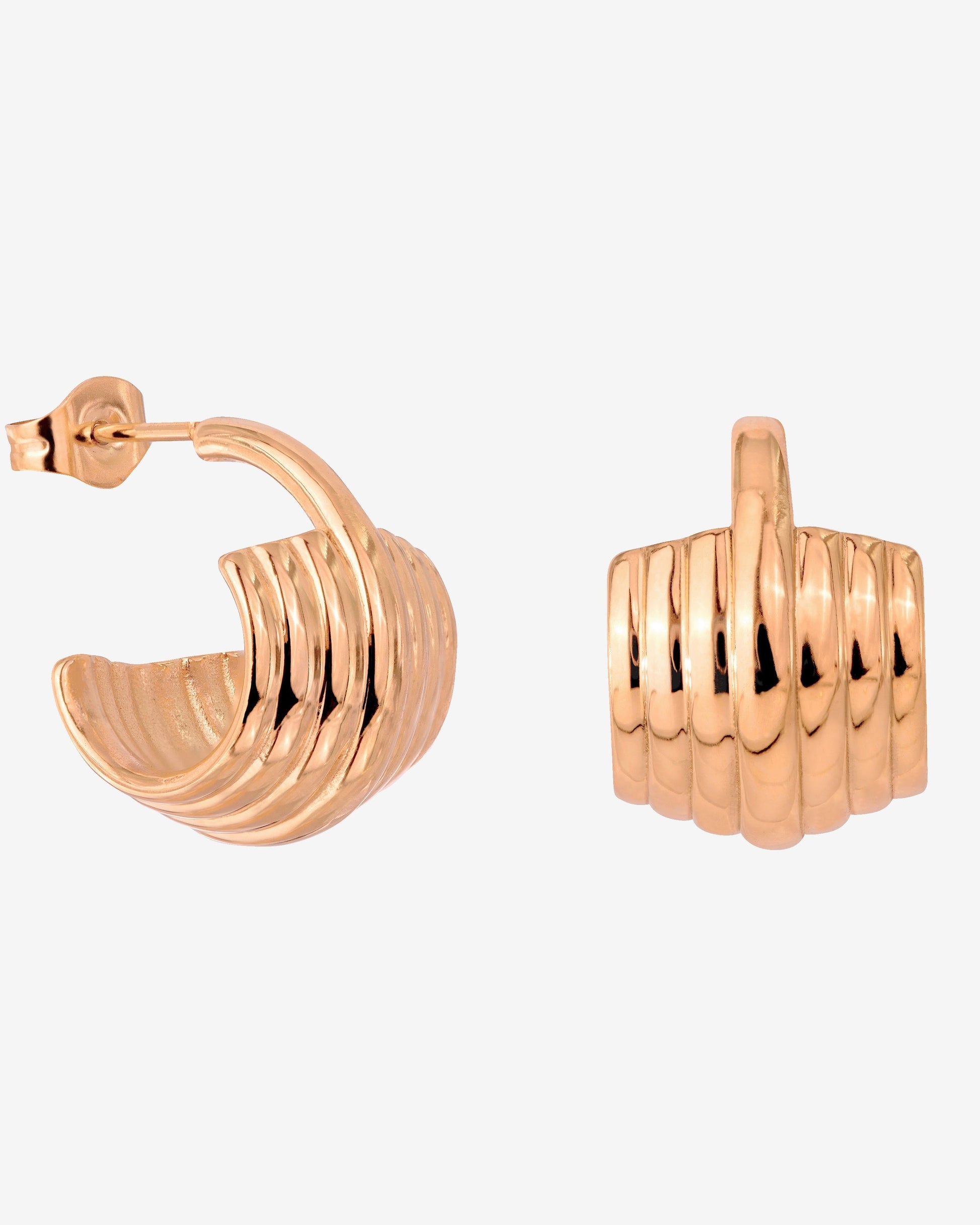 Winding Hoop Studs Oro Rosa