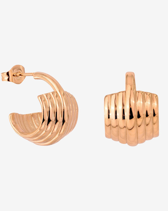 Winding Hoop Studs Oro Rosa