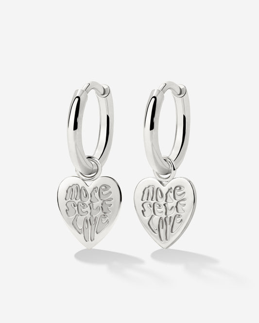 More Self-Love Hoop Set Small Argento
