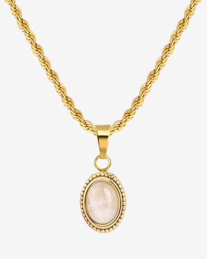 Blush Quartz Collana Oro