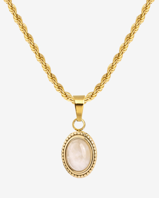 Blush Quartz Collana Oro