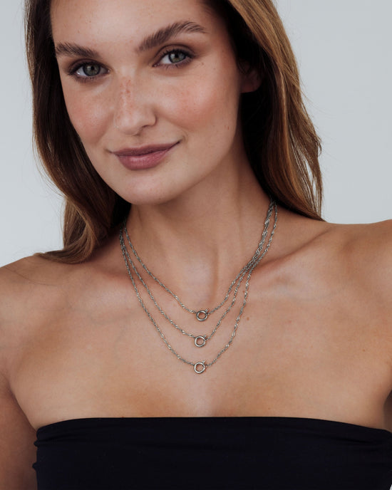 Singapore Chain Charm Collana Argento