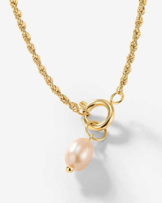 Perla Rosa Rope Chain Collana Set Oro