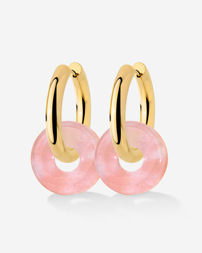 Chunky Peachy Donut Hoop Set Medium Oro